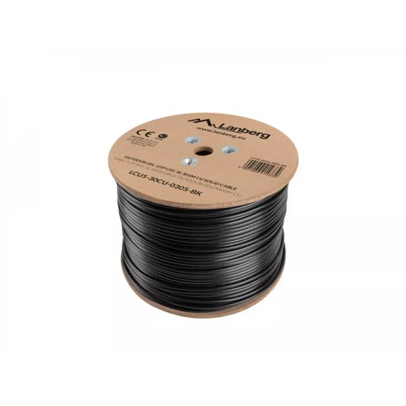 Lanberg LCU5-30CU-0305-BK tinklo kabelis 305 m Cat5e U/UTP (UTP) juodas