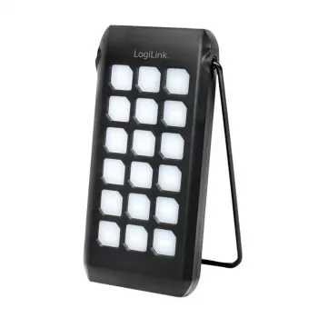 Logilink PA0273 – Saulės energijos powerbank su žibintuvėliu, Li-Pol, 10000 mAh, 18 W, 3 A, PD 2.0, QC 3.0, Ultra Fast Charge, 2 išvesties prievadai (USB Type A, 24 kaiščių USB-C), laidas USB