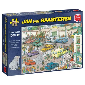 Dėlionė Jumbo Jan van Haasteren „Jumbo geht einkaufen“ 1000 dalių (20028)