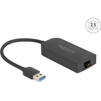 DeLOCK 66045 USB 5 Gbps Type-A jungtis į 2.5 Gigabit LAN RJ45 adapteris, juodas