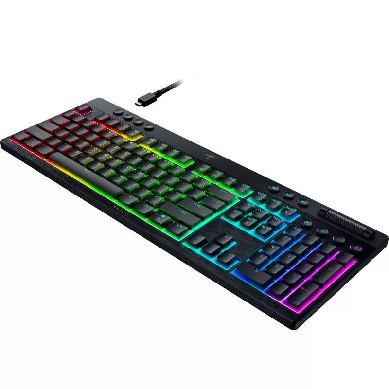 Mechaninė žemo profilio klaviatūra Razer BlackWidow V4 — Orange jungikliai, belaidė Bluetooth