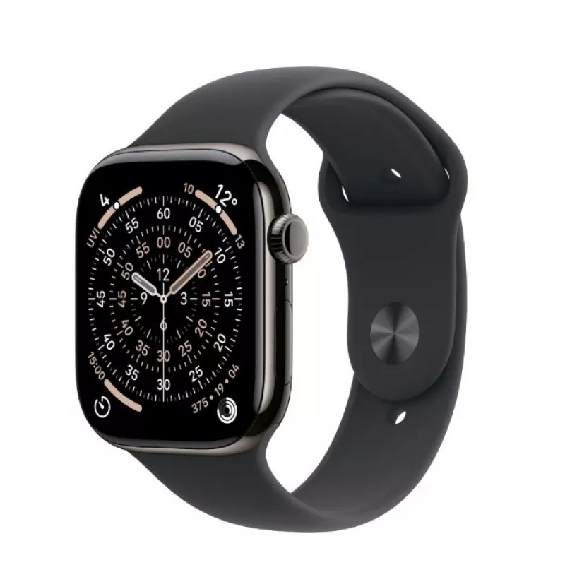 Išmanusis laikrodis Apple Watch Series 11 GPS + Cellular 42mm Slate Titanium korpusas Black Sport Band M/L