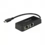 DeLOCK 63927 USB-C adapteris su 2x Gigabit LAN, juodas