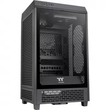 Thermaltake The Tower 200 Mini bokštas juodas, grūdintas stiklas