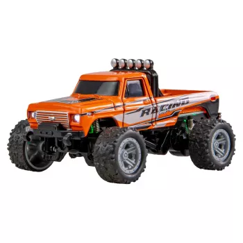 Valdomas radijo ryšiu Monster Truck Amewi DieCast 1:64 RTR Oranžinis, liejamo korpuso, paruoštas važiuoti