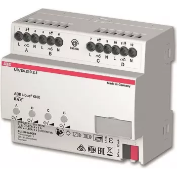 ABB UD/S4.210.2.1 LED reguliatorius 4 x 210 W/VA, Busch-Installationsbus KNX REG-Univer
