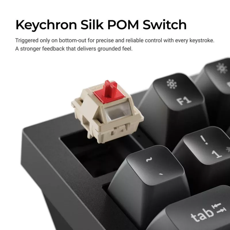 Mechaninė 75% klaviatūra Keychron Q1 Ultra 8K — USB + RF belaidis + Bluetooth, RGB, juoda
