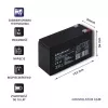 Nepriklausomo maitinimo šaltinio baterija QOLTEC 53031 12V 9Ah žalia, 152×94×65 mm, 2,35 kg