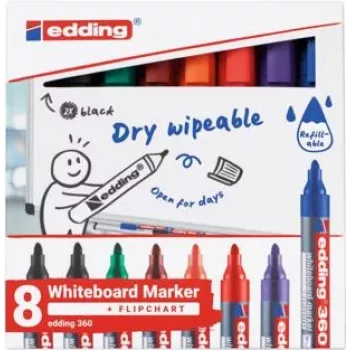 Baltosios lentos žymeklis Edding 4-360-8-S2999, 1,5–3 mm antgalis, mišrių spalvų, 8 vnt. pakuotė