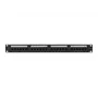 Pataisų skydas 1U LANBERG PPUA-1024-B, 24 prievadai, Cat6a, U/UTP, 1U stovas, gylis 102 mm, metalinis, juodas