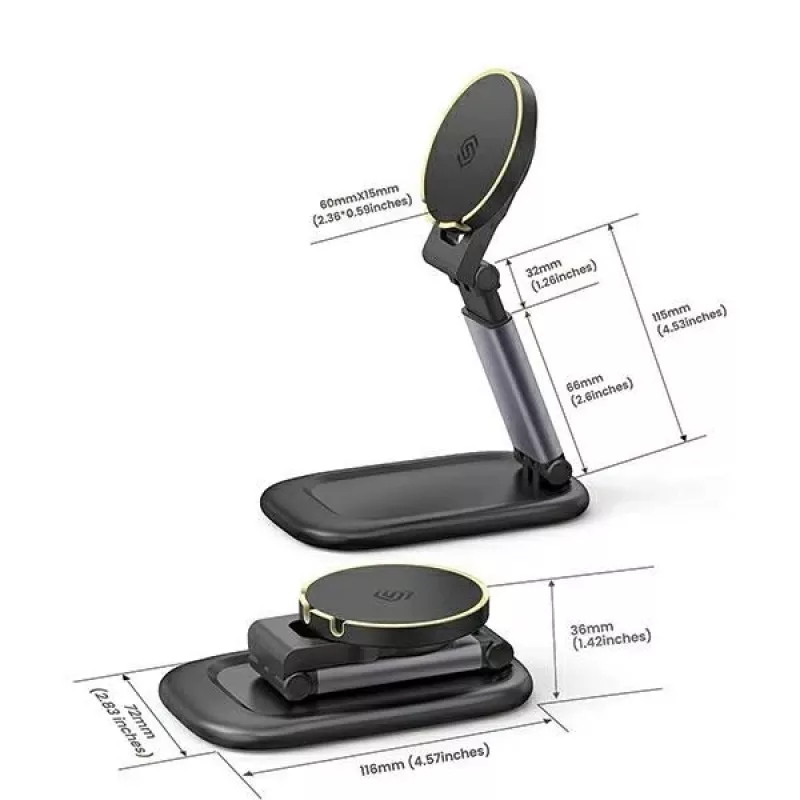 Magnetinis stovas SODI BM-310 juodas MagSafe mobiliesiems įrenginiams