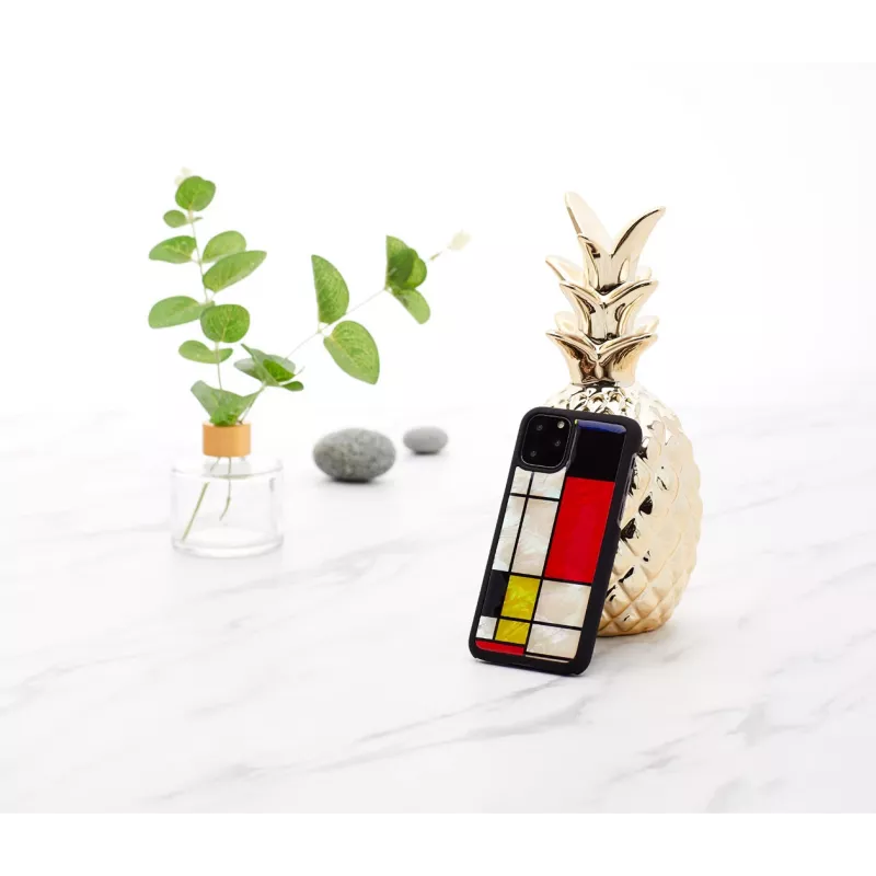 Dėklas išmaniesiems telefonams iKins, skirtas iPhone 11 Pro, Mondrian juodas — apsauginis dėklas, kietas korpusas, tikslūs išpjovimai