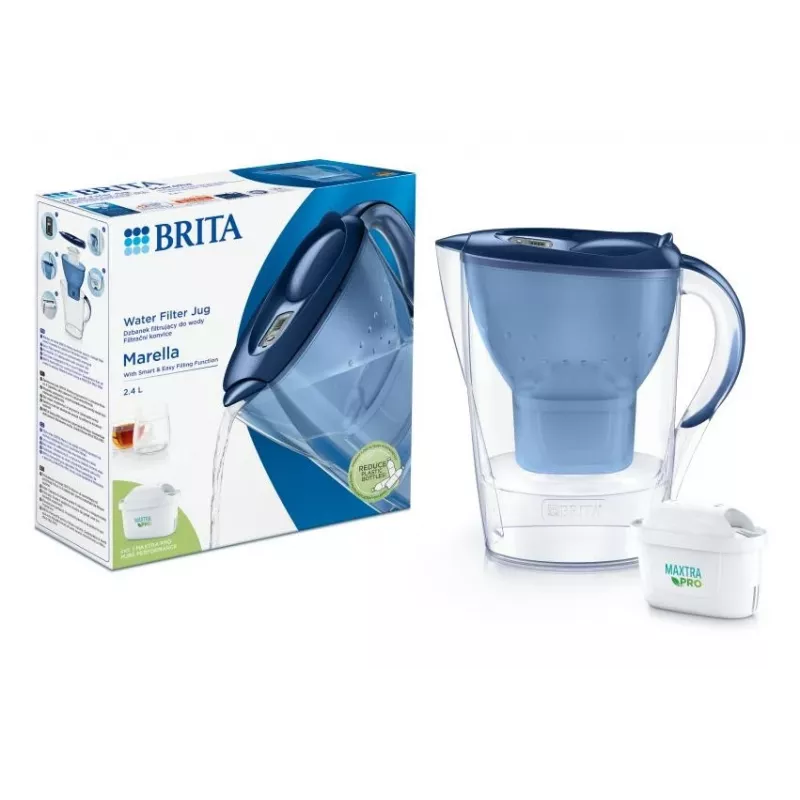 Vandens filtro ąsotis BRITA Marella Maxtra Pro 2,4 L, mėlynas, su keičiama kasetė Maxtra Pro
