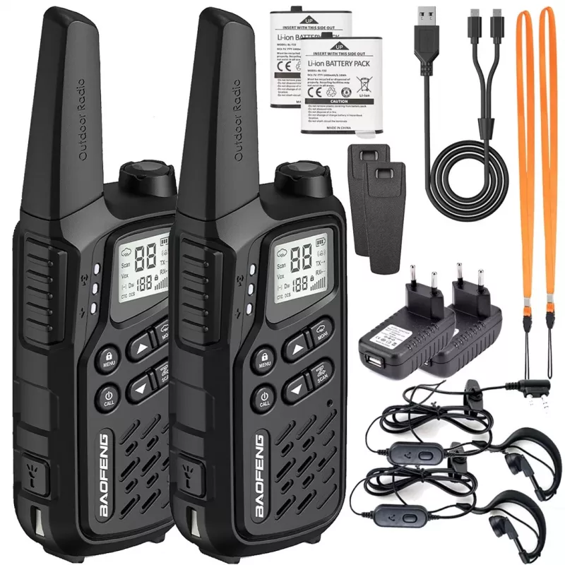 Radiostacija Baofeng BF-T25E Juoda, 2 vnt.