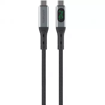 USB-C kabelis 4smarts 541438 USB4 Gen 2x2 1,5 m USB-C juodai pilkas