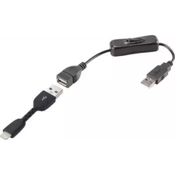 USB kabelis Renkforce RF-3346622 USB 2.0 USB-A – Apple Lightning 30 cm juodas