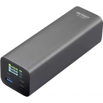 VOLTCRAFT VC-C909 Powerbank 27000 mAh USB PD 3.1 Li-Ion Juoda-Sidabrinė Būsenos Ekranas (VC-16003645)
