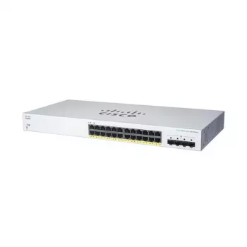 Valdomas L2 Gigabit PoE jungiklis Cisco CBS220-24FP-4G — 24x Gigabit RJ-45, PoE, 56 Gbps, MAC 8192, montuojamas stelaže
