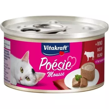 Šlapias kačių ėdalas Vitakraft Poésie Mousse Beef 85 g – mousse su jautiena, visavertis ėdalas