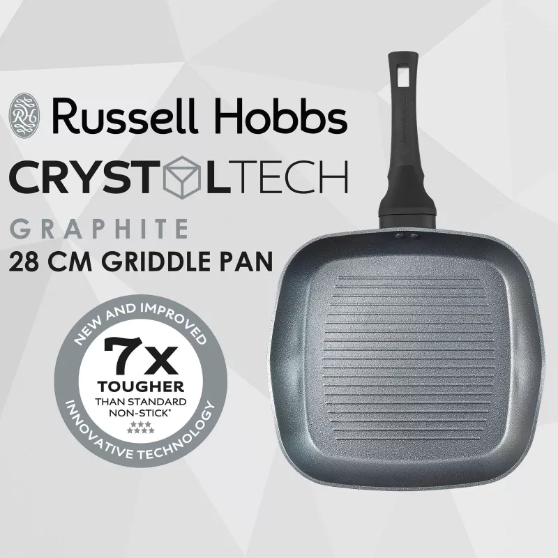 Grilinė keptuvė Russell Hobbs RH01861EU7 28 cm Crystaltech – nelipni plokščia keptuvė