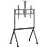 Pertvarkomas TV stovas MACLEAN MC-114 B grindinis mobilus stovas 55–100 colių ekranams, max apkrova 120 kg, VESA 200x200–900x600, aukštis 115–152 cm, juodas, lentyna