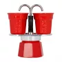 Bialetti Mini Express kavos virimo aparatas raudonas 2tz + 2 puodeliai