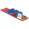 Delock Converter M.2 Key B+M vyriškas > 2 x USB3.0 Pin Header - USB adapteris - M.2 kortelė - USB3.0 (vidinis) x 2 (62843)