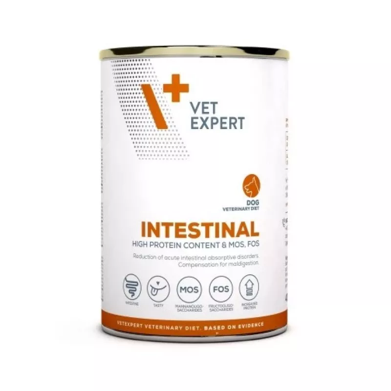 Šlapias šunų ėdalas VETEXPERT Veterinary Diet Intestinal 400 g, paukštiena, be grūdų, atsigavimui po virškinimo trakto operacijos