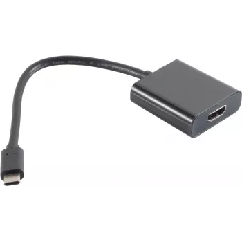 Vaizdo kabelio adapteris S/CONN 14-05001 0,2 m USB Type-C į HDMI Type A juodas