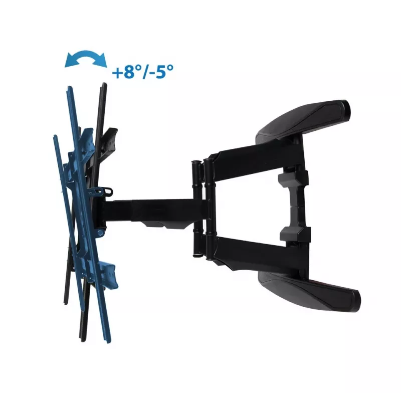 Priekinės sienos laikiklis ESPERANZA ERW021 40–85 colių plokščiajam televizoriui, metalinis, pakreipiamas, 6–50 cm atstumas, 68 kg apkrova, VESA 200x100–600x500 mm
