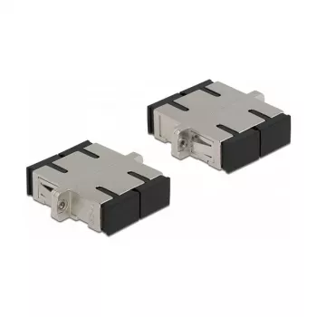 Optiminis skaidulų jungtuvas SC Duplex lizdas – SC Duplex lizdas vienmodis metalinis DeLOCK 86873