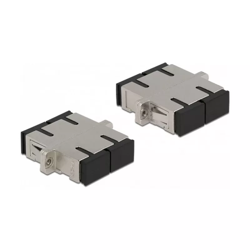 Optiminis skaidulų jungtuvas SC Duplex lizdas – SC Duplex lizdas vienmodis metalinis DeLOCK 86873