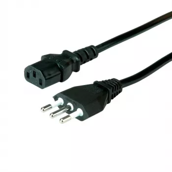 VALUE - Maitinimo laidas - CEI 23-50 (M) į IEC 60320 C13 tiesus - AC 250 V - 10 A - 1,8 m - Juodas - Italija