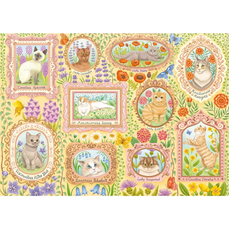 Dėlionė “Noble Cats in Blossom” schmidt spiele 59792, 1000 dalių