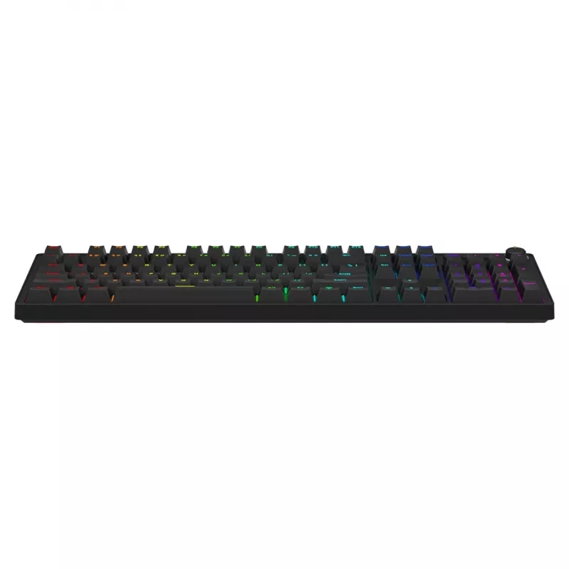 Žaidimų klaviatūra SAVIO STYX BROWN – mechaninė Outemu Brown, QZERTY US International, RGB, USB, pilno dydžio 104 klavišai, juoda