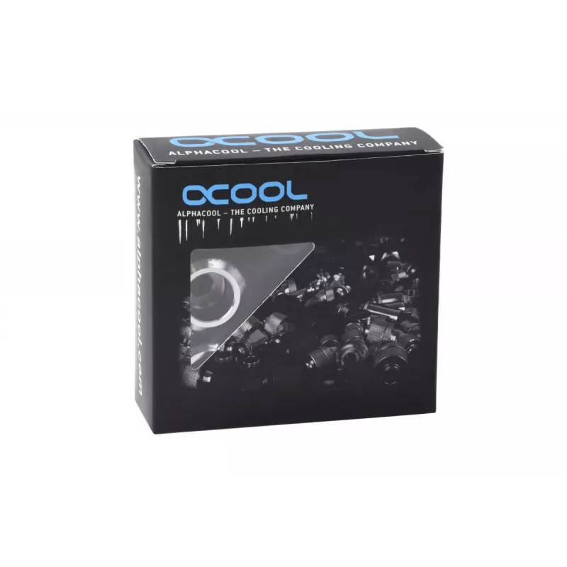 Alphacool 17474 tvirtinimo rinkinys — žalvariniai chromuoti jungiamieji elementai, Ø 22 mm, aukštis 20 mm