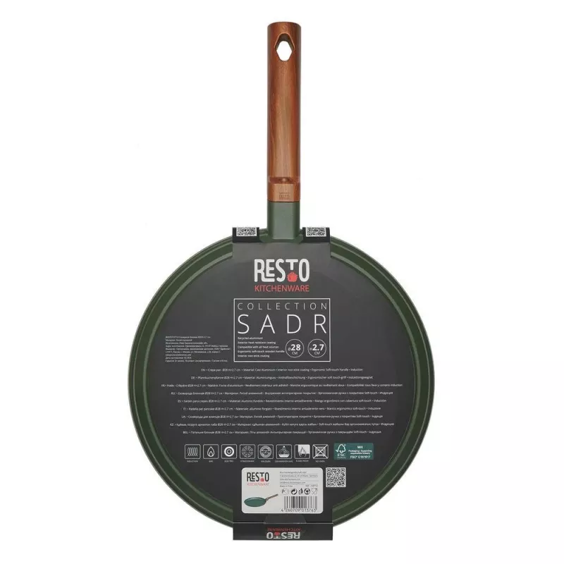 Plokščia keptuvė blynams RESTO 93712 – 28 cm skersmuo, 2,7 cm aukštis