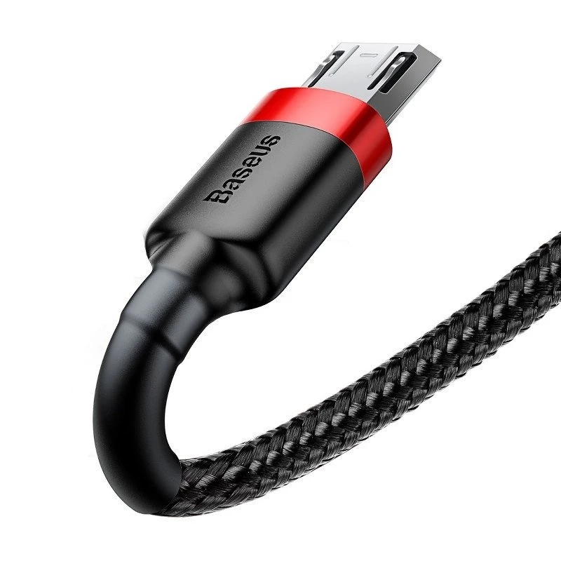 Laidas Micro USB Baseus Cafule 1.5A 2m (raudonas ir juodas)