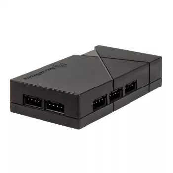 Ventiliatorių greičio valdiklis SilverStone LSB01 – 3 kanalų rankinis valdiklis, juodas plastikinis korpusas, 46×19 mm
