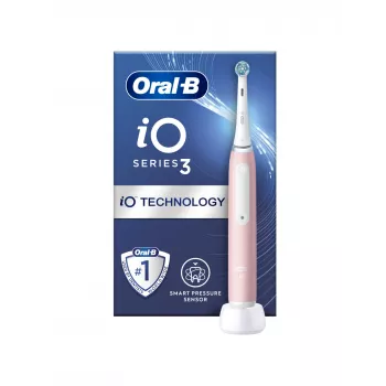 Oral-B iO3 Series elektrinis dantų šepetėlis suaugusiems, Blush Pink, 3 režimai
