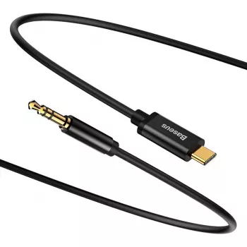 Baseus Yiven garso laidas USB-C į 3,5 mm lizdą, 1,2 m (Juoda)