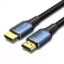Vention HDMI-A vyriškas-į-vyrišką laidas, medvilninis pynimas, 8K, 5 m, mėlynas, aliuminio lydinio tipas