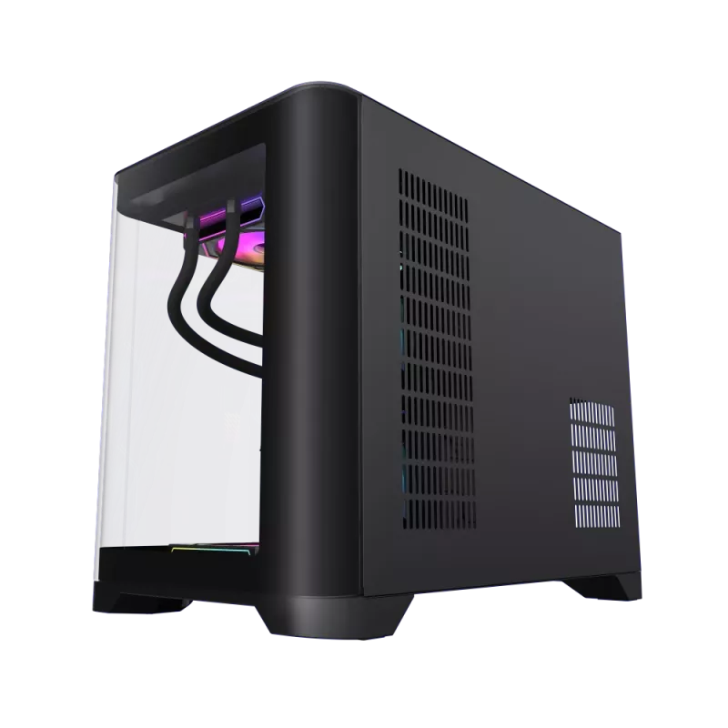 Gamemax HYPE-M BK | Mikro-ATX korpusas | Juodas | Be maitinimo šaltinio