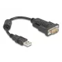 DeLOCK 61549 Serijinis kabelis, juodas, 0,25 m, USB Type-A – RS-232