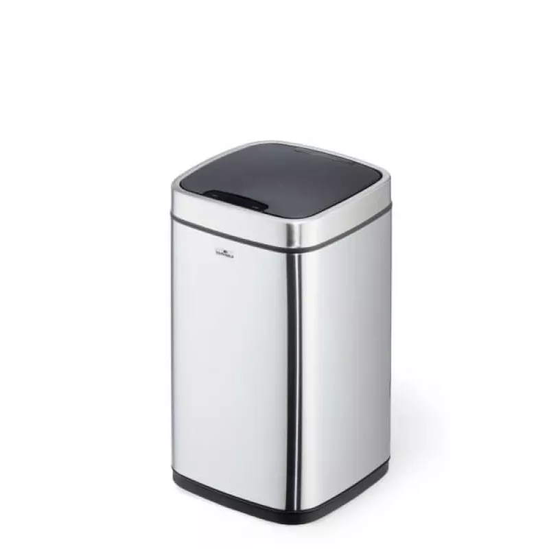 Durable TOUCH 12L bekontaktė šiukšliadėžė, nerūdijantis plienas, sidabrinė/juoda