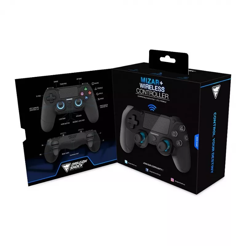 Belaidis valdiklis Dragonshock Mizar+ Wireless juodas PS4/PC