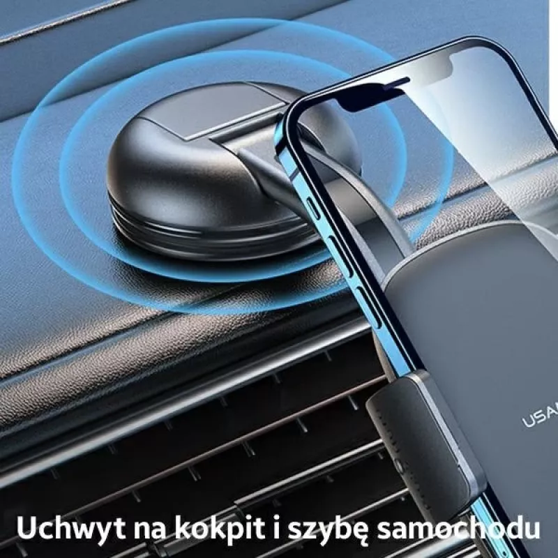 Automobilinis laikiklis USAMS ZJ063 prietaisų skydeliui arba priekiniam stiklui, reguliuojamas kampas