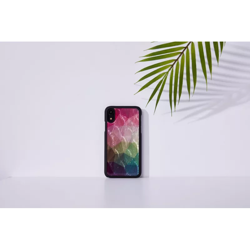 Dėklas telefonui iKins iPhone XR – vandens gėlės raštas, juodas