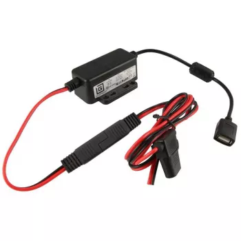 RAM Mounts RAM-GDS-CHARGE-V7B1U – belaidis USB įkroviklis patalpoms, 10–30 V įėjimas, 9 V išėjimas, 2,5 A, 1,2 m kabelis, juoda/raudona