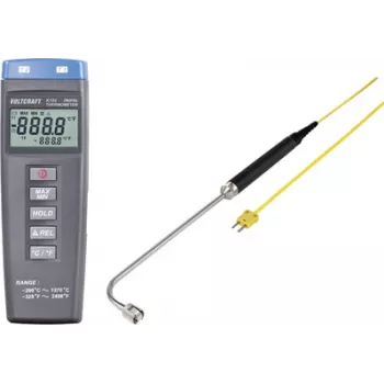VOLTCRAFT K102 + TP 206 temperatūros matavimo prietaisas -200 iki +1370 °C, zondas K tipas